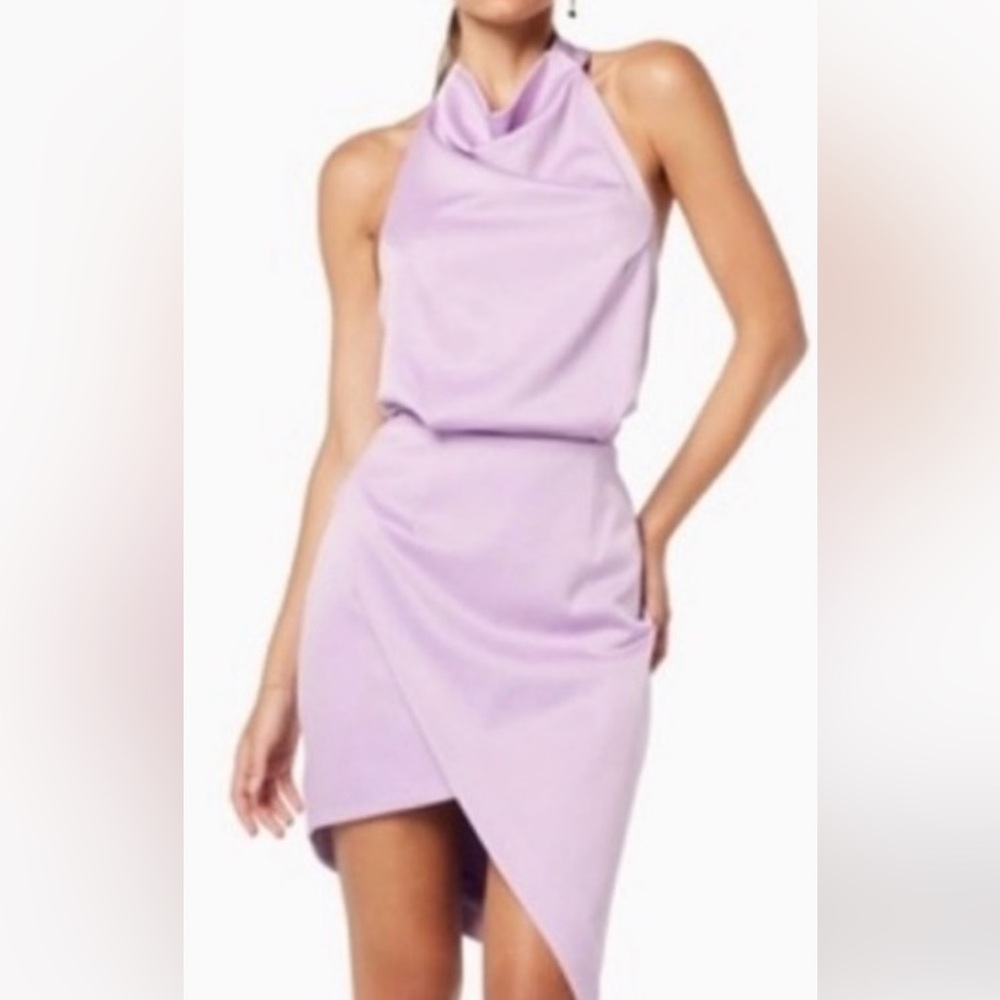 Uneven slit  Lavender Sleeveless Dress #Open #Back Back